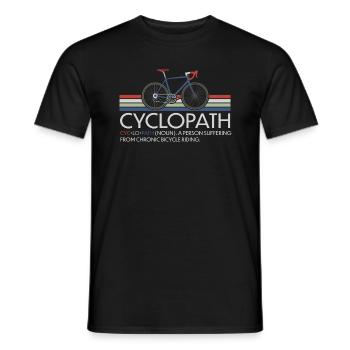 CYCLOPATH GRAVEL RADRENNFAHRER RETRO RENNRAD - Männer T-Shirt - Schwarz - Vorne - AI Model Male 178 light (178cm)