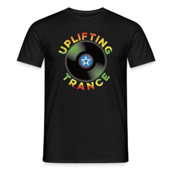 Uplifting Trance - music - Men's T-Shirt - black - Front - AI Model Male 178 light (178cm)