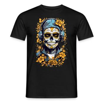Crâne de sucre doré - T-shirt homme - noir - Devant - AI Model Male 178 light (178cm)