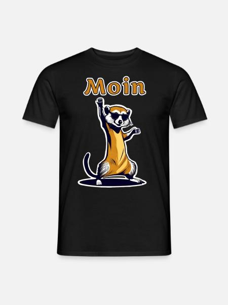 Moin Erdmännchen - Männer T-Shirt - Schwarz