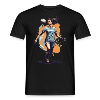 Handball player streetwear Iconic style - Men's T-Shirt - black - Front - AI Model Male 178 light (178cm)