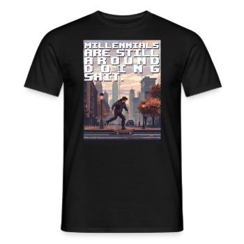 Millennials - Men's T-Shirt - black - Front - AI Model Male 178 light (178cm)