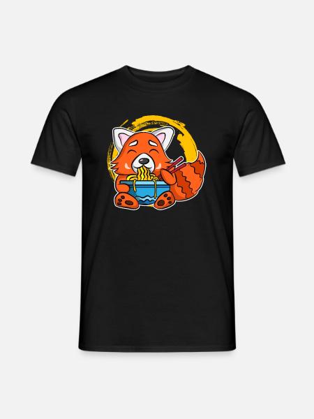 Ramen Life Motiv Waschbär Motiv Shirt Ramen Noodle - Männer T-Shirt - Schwarz