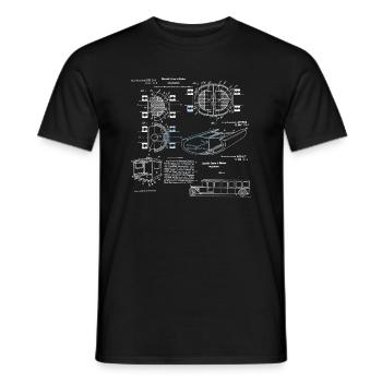 Inventions d’Elisabeth Crämer bleu/blanc - T-shirt homme - noir - Devant - AI Model Male 178 light (178cm)
