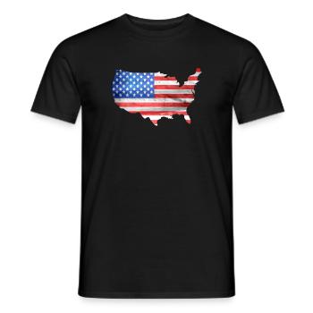 Cadeau drapeau USA - T-shirt homme - noir - Devant - AI Model Male 178 light (178cm)