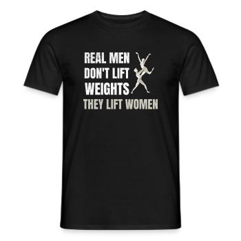 Les vrais hommes soulèvent les femmes | Danseur de ballet - T-shirt homme - noir - Devant - AI Model Male 178 light (178cm)