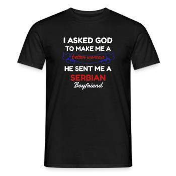 Gift Girlfriend | Serbian friend Serbia - Men's T-Shirt - black - Front - AI Model Male 178 light (178cm)