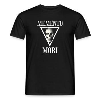 Memento Mori | Skull and Crossbones Stoic Philosophy - Men's T-Shirt - black - Front - AI Model Male 178 light (178cm)