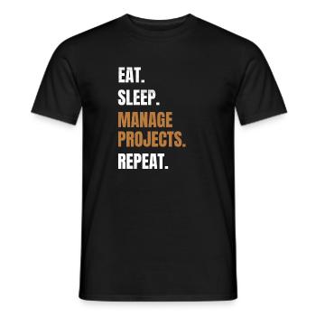 Funny project management gift project manager - Men's T-Shirt - black - Front - AI Model Male 178 light (178cm)