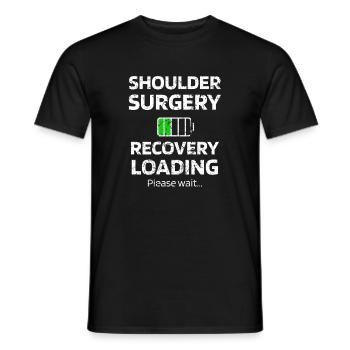 Schulter-OP Schulterarthroskopie Genesungsgeschenk - Männer T-Shirt - Schwarz - Vorne - AI Model Male 178 light (178cm)