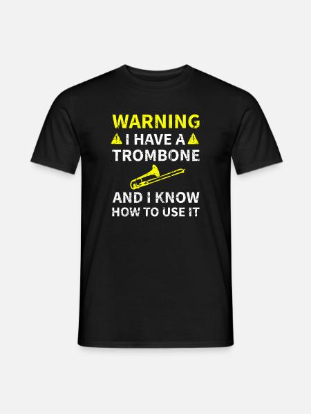 Cadeau pour les joueurs de trombone | Tromboniste trombone - T-shirt homme - noir