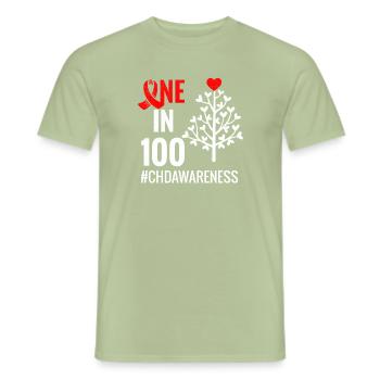 CHD Awareness Shirt | CHD Congenital heart defect - Men's T-Shirt - sage - Front - AI Model Male 178 light (178cm)