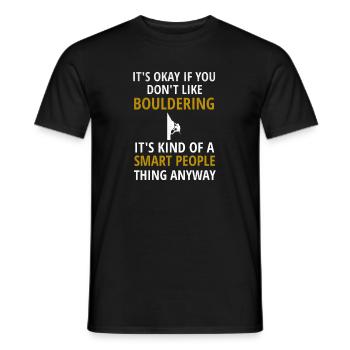 Bouldering Boulderer Climbing Hall Climbing Wall - Men's T-Shirt - black - Front - AI Model Male 178 light (178cm)