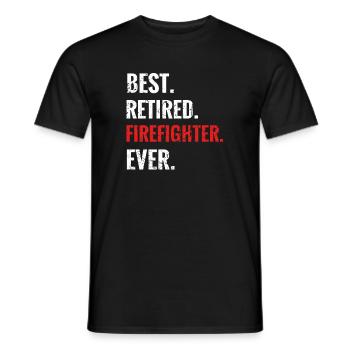 Firefighter Retirement Gift Funny Fire Brigade - Men's T-Shirt - black - Front - AI Model Male 178 light (178cm)