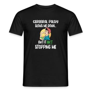 Infantile Cerebral Palsisise CP Fighter Cerebral Palsy - Men's T-Shirt - black - Front - AI Model Male 178 light (178cm)
