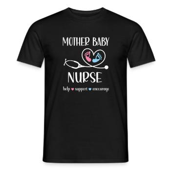 Infirmière mère-enfant portails postaux sage-femme - T-shirt homme - noir - Devant - AI Model Male 178 light (178cm)