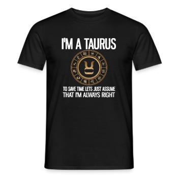 Signes du zodiaque taureau Horoscope Signes du zodiaque - T-shirt homme - noir - Devant - AI Model Male 178 light (178cm)