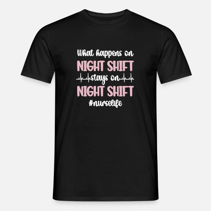 Nachtschicht Krankenpflegerin Krankenschwester - Männer T-Shirt - Schwarz