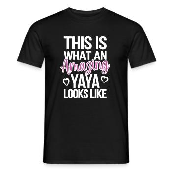 Best Yaya Grandma Mother's Day Gift Yaya Grandmother - Men's T-Shirt - black - Front - AI Model Male 178 light (178cm)