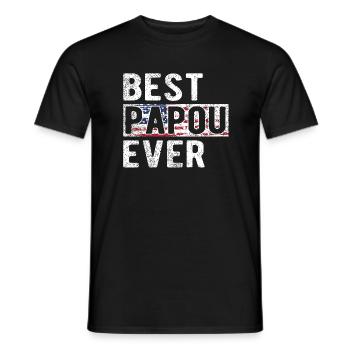 Best Papou Grandpa Father's Day Papou Grandfather Papa - Men's T-Shirt - black - Front - AI Model Male 178 light (178cm)
