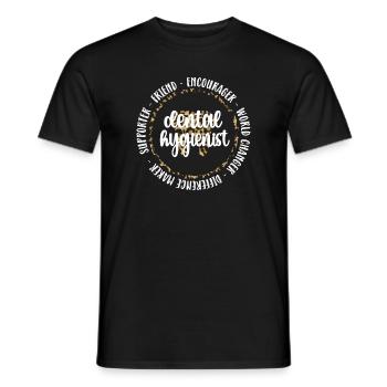 Hygiénistes dentaires Hygiénistes dentaires Hygiène buccale - T-shirt homme - noir - Devant - AI Model Male 178 light (178cm)