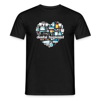 Hygiénistes dentaires Hygiénistes dentaires Hygiène buccale - T-shirt homme - noir - Devant - AI Model Male 178 light (178cm)