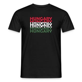 Proud Hungarian Hungary Flag Hungarian roots - Men's T-Shirt - black - Front - AI Model Male 178 light (178cm)