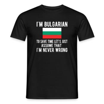 Bulgare Bulgarien Herkunft Bulgarische Flagge - Männer T-Shirt - Schwarz - Vorne - AI Model Male 178 light (178cm)