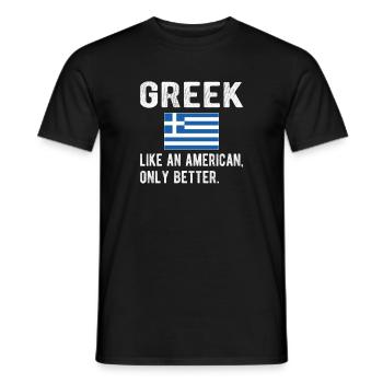 Grèce Grèce Drapeau Origine grecque - T-shirt homme - noir - Devant - AI Model Male 178 light (178cm)