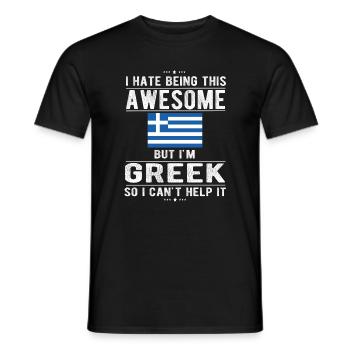 Grèce Grèce Drapeau Origine grecque - T-shirt homme - noir - Devant - AI Model Male 178 light (178cm)