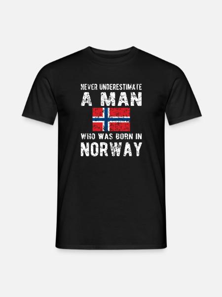 Norweger Norwegen Herkunft Norwegische Flagge - Mænd T-shirt - sort