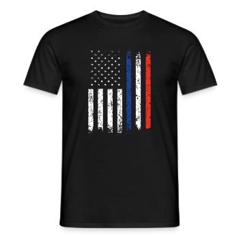 Moitié Français Moitié Américain USA France - T-shirt homme - noir - Devant - AI Model Male 178 light (178cm)