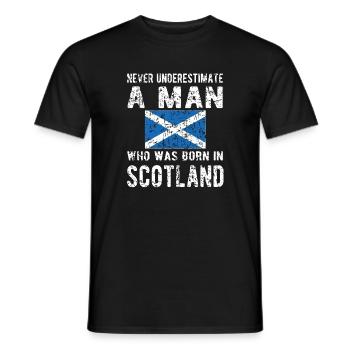 Proud Scotsman Scotland Scottish Flag - Men's T-Shirt - black - Front - AI Model Male 178 light (178cm)