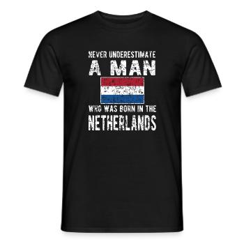 Dutch Netherlands Dutch flag - Men's T-Shirt - black - Front - AI Model Male 178 light (178cm)