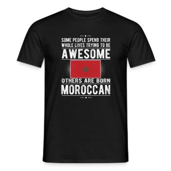 Maroc Maroc Drapeau d’origine marocaine - T-shirt homme - noir - Devant - AI Model Male 178 light (178cm)
