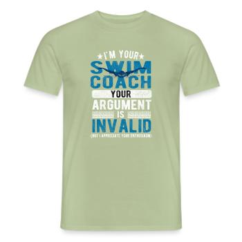 Schwimmtrainer Trainer Schwimmverein Schwimmcoach - Männer T-Shirt - Sage - Vorne - AI Model Male 178 light (178cm)