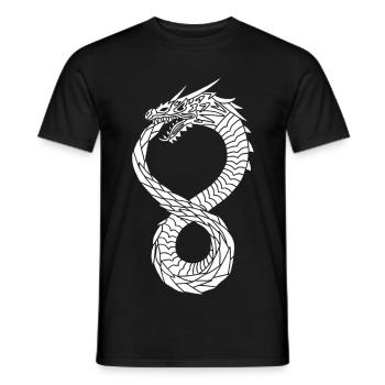 Weißer unendlicher Drache - Männer T-Shirt - Schwarz - Vorne - AI Model Male 178 light (178cm)