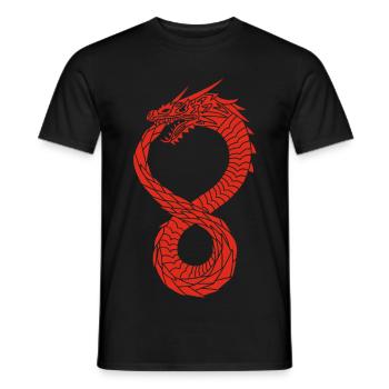 Red Infinite Dragon - Men's T-Shirt - black - Front - AI Model Male 178 light (178cm)
