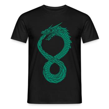Grüner unendlicher Drache - Männer T-Shirt - Schwarz - Vorne - AI Model Male 178 light (178cm)