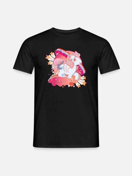 My Little Pony Retro Sterne Und Wolken Mit Pony - Männer T-Shirt - Schwarz