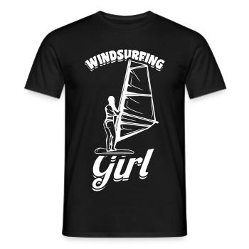 Windsurfer Girl - Men's T-Shirt - black - Front - AI Model Male 178 light (178cm)