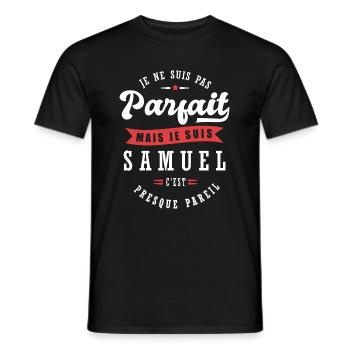 Samuel Parfait Cadeau prenom samuel - T-shirt homme - noir - Devant - AI Model Male 178 light (178cm)