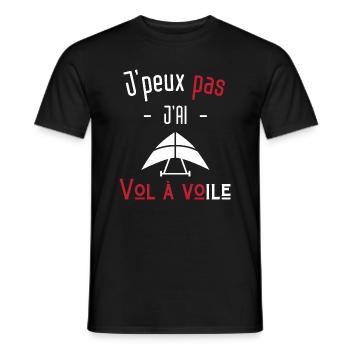 j'peux pas j'ai vol à voile - T-shirt homme - noir - Devant - AI Model Male 178 light (178cm)