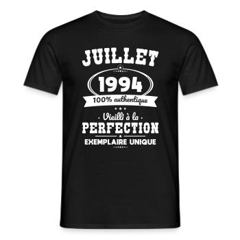 30th Anniversary - July 1994 Perfection - Men's T-Shirt - black - Front - AI Model Male 178 light (178cm)