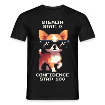 Furtivité : 0, confiance : 100 | Chihuahua - T-shirt homme - noir - Devant - AI Model Male 178 light (178cm)