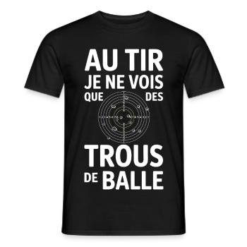 Beim Schießen sehe ich nur humorvolle Einschusslöcher - Männer T-Shirt - Schwarz - Vorne - AI Model Male 178 light (178cm)