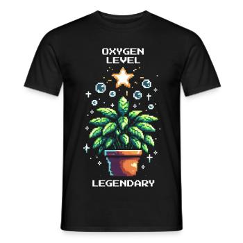 Oxygen Level Legendary | Plant Power Gaming - Men's T-Shirt - black - Front - AI Model Male 178 light (178cm)