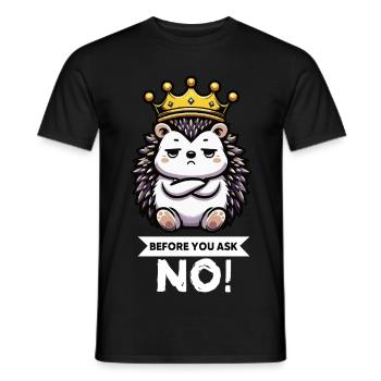 Before You Ask Igel Igelliebhaber Igelfan Stachel - Männer T-Shirt - Schwarz - Vorne - AI Model Male 178 light (178cm)