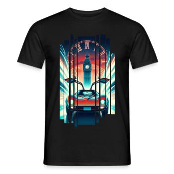 T-shirt Retour vers le futur rétro années 80 - T-shirt homme - noir - Devant - AI Model Male 178 light (178cm)