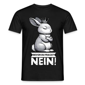 Bevor Du Fragst Nein Kaninchen Hase Hasen langohr  - Männer T-Shirt - Schwarz - Vorne - AI Model Male 178 light (178cm)